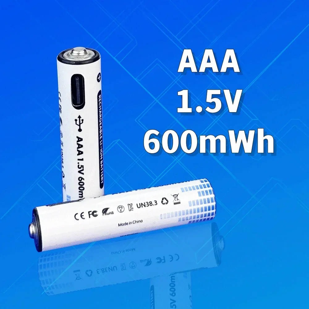 Перезаряжаемая литиевая батарея AAA 1 5 в МВт/ч быстрая зарядка через USB