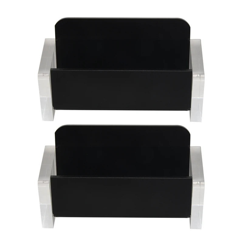 

2X Acrylic Desktop Business Card Holder Display For Desk Elegant Business Card Stand For Office Black