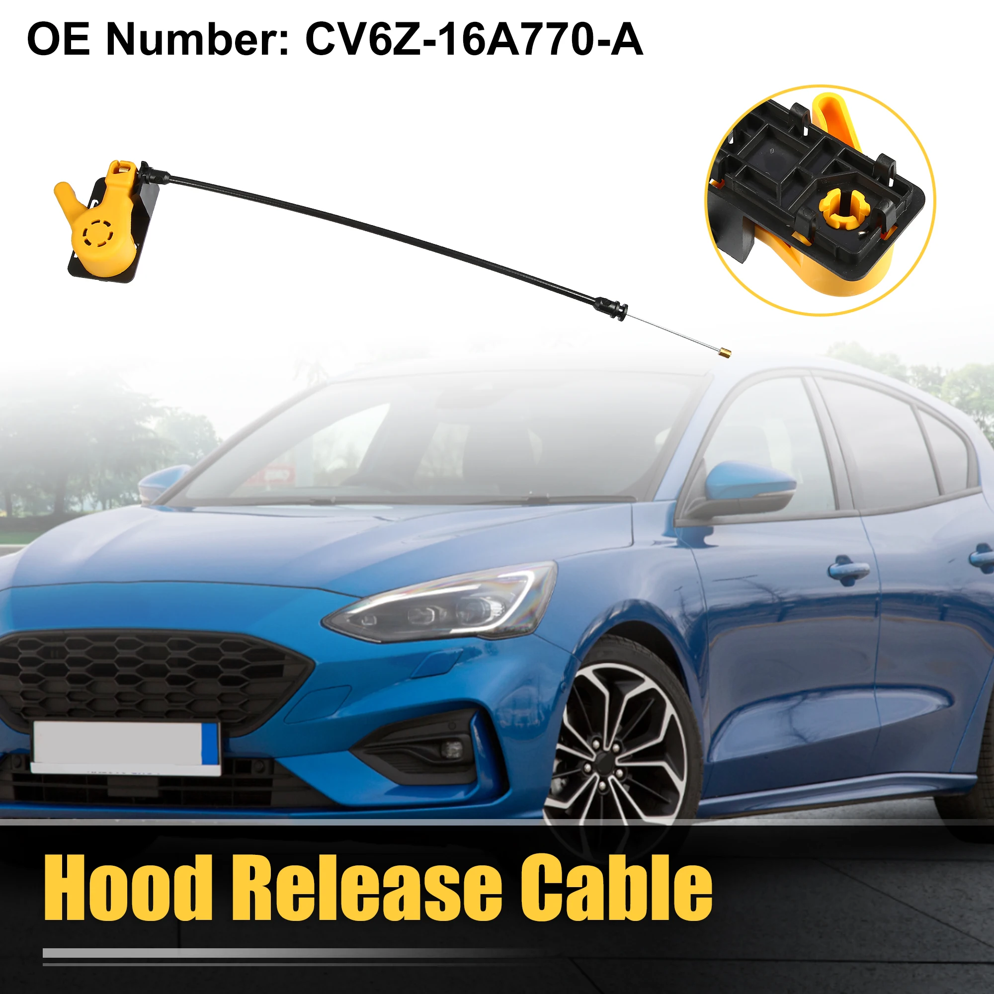 

X Autohaux Hood Release Handle Cable BM5116A770AC CV6Z16A770A 912-220 for Ford Focus 2012 for Ford Focus 2013-2014