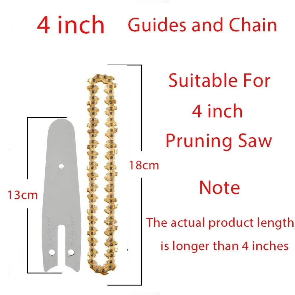 

4/6Inch Electroplating Saw Accessories Chainsaw Cutter Electric Chain Ergonomic Design Guide Bar Saw Chain Set