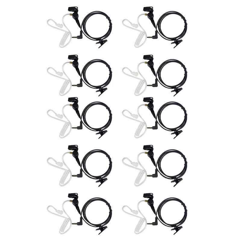 

10X Straight Listen Only Transparent Flexible Acoustic Tube Earpiece 3.5Mm Earphone Headset Mono Jack For Walkie-Talkie