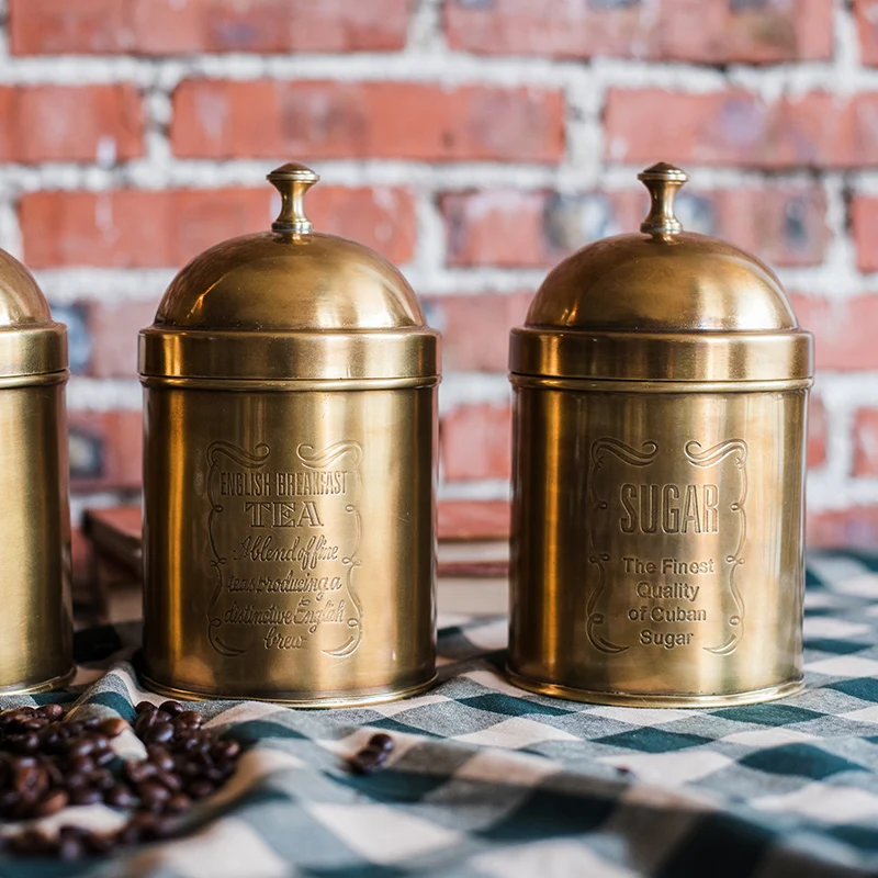 

Pure Copper Storage Tank Decorative Desktop Decoration Coffee Pot Sucrier Tea Pot Retro Coffee Tea Caddies