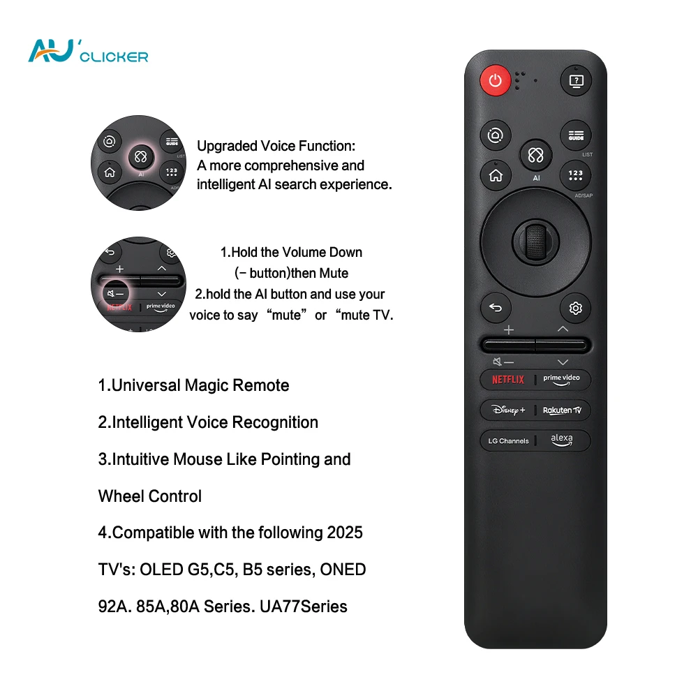 Фото MR25GA AKB76046603 Smart TV Magic Пульт дистанционного управления для с функцией голосовой указки Пульт дистанционного управления для контроллера серии GA/GC №3