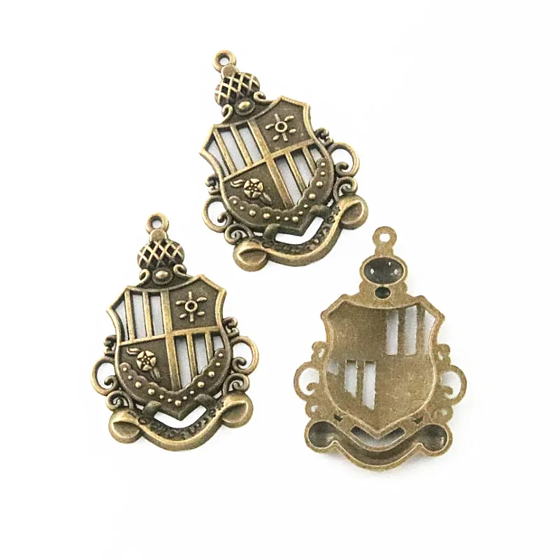 10Pcs 45*31.8MM Antique Silver Plated Bronze Color Crown Charms Pendants Diy Jewelry Findings Accessories