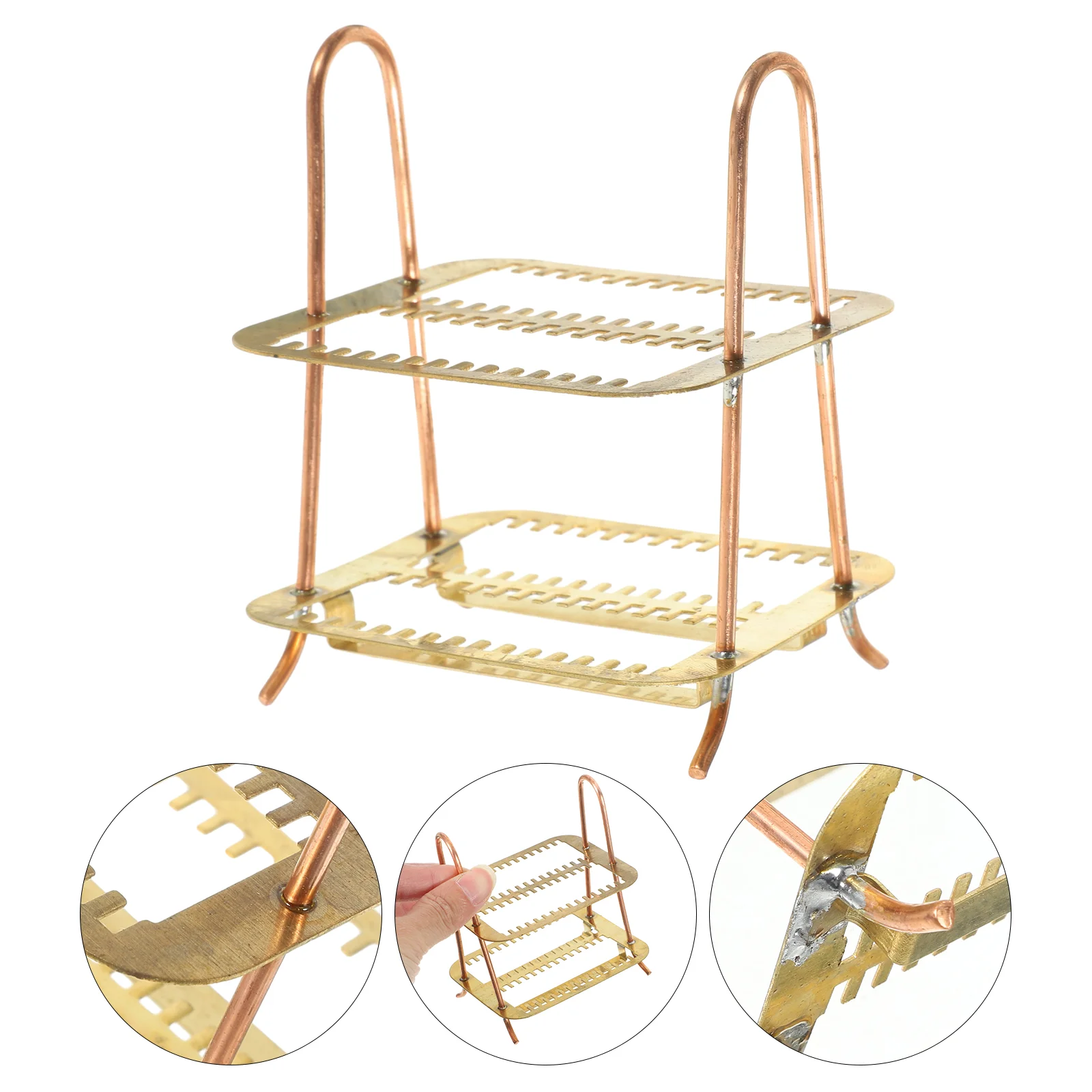 

Organizer Shelf Microscope Slides Storage Holder Laboratory Staining Rack Copper