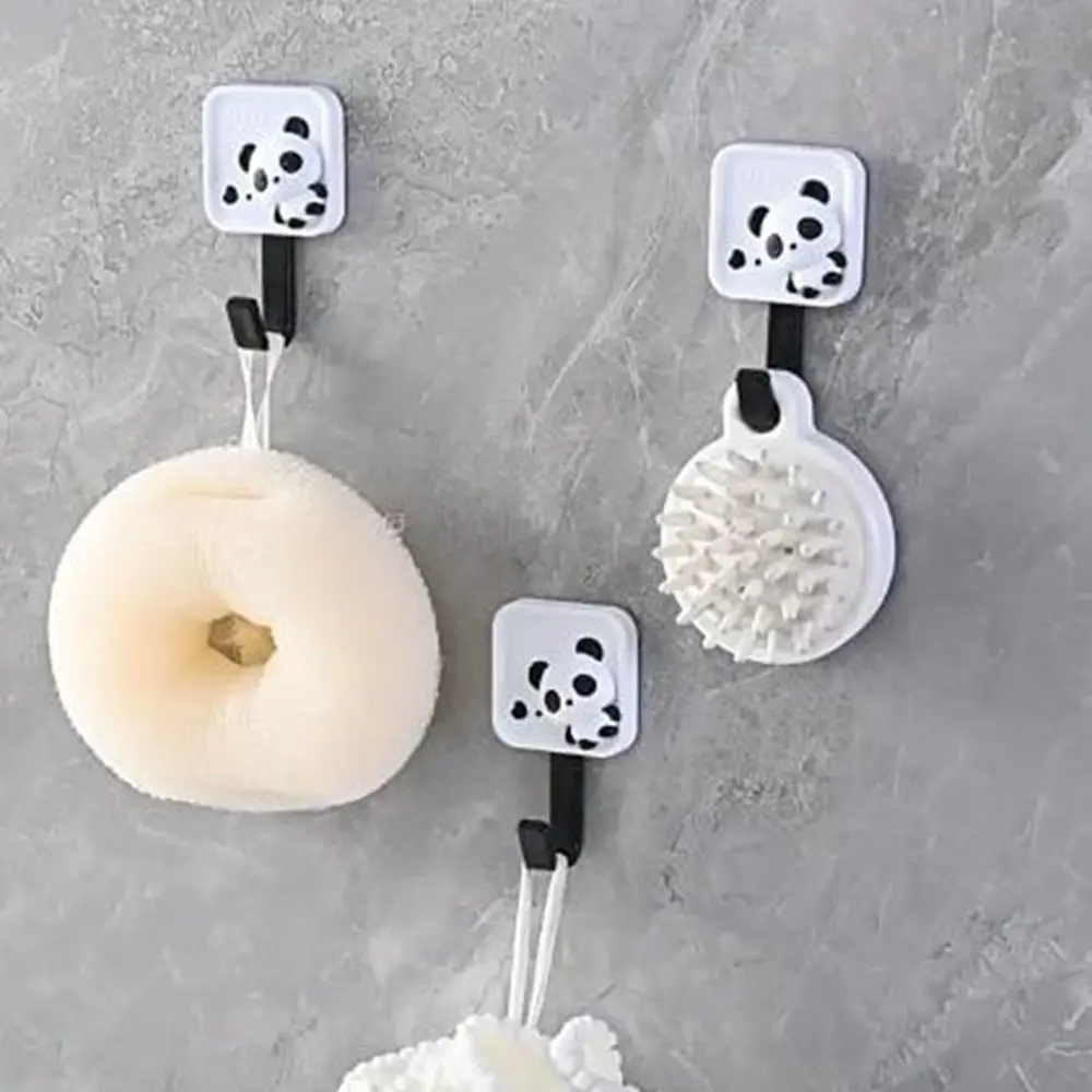 2/3 шт. пластиковые квадратные крючки в виде панды настенные клейкие с милой