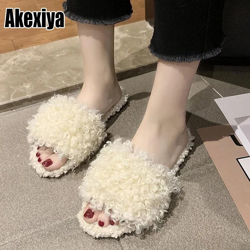 

Slippers Women House Slippers Warm Slippers Women Winter Fur Home Shoes For Women Slippers Casual Plush Comfortable BC4801