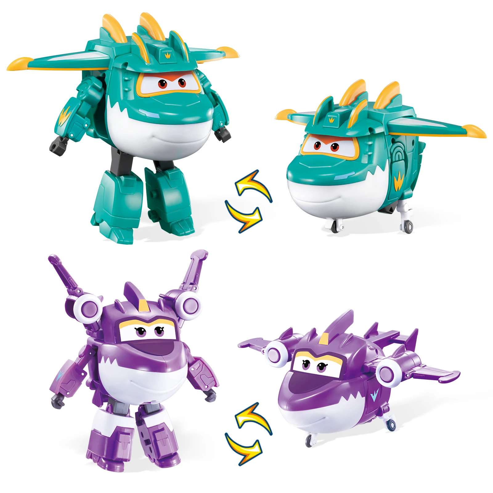 Фото Игровой набор Super Wings 5-в-1 «Тино и Салли» с трансформируемыми фигурками, игрушка-спасатели 2-в-1 для детей 3-6 лет, фигурки самолетов для малышей №1