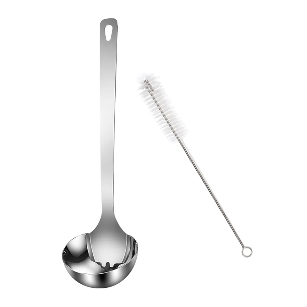 

1 Set Stainless Steel Soup Spoon Professional Soup Fat Oil Separator Ladle Oil Filter Spoon