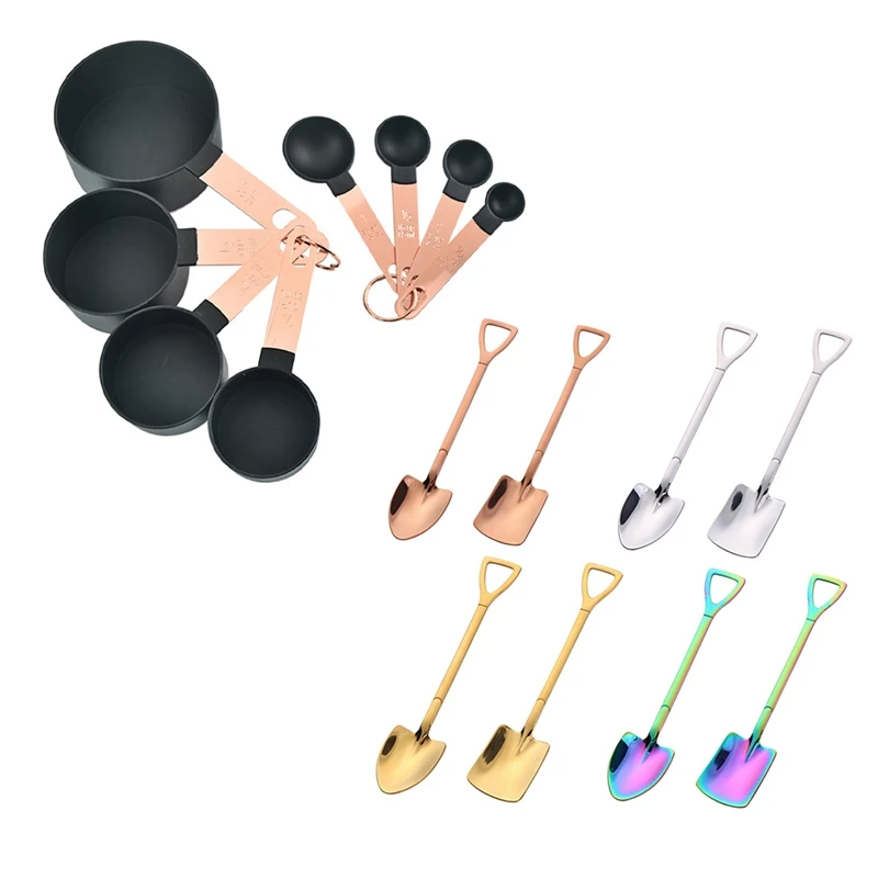 

8-Piece Measuring Spoons Set,Measuring Cup & 1set Small Shovel Dessert Spoons Coffee Spoons