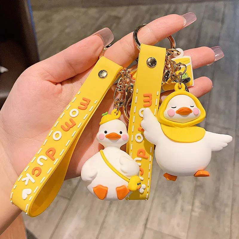 

Fashion Women Girl Cute MOMO Duck Pendant Keyring Student School Keychain Accessories Anime Keyring Jewelry Gifts