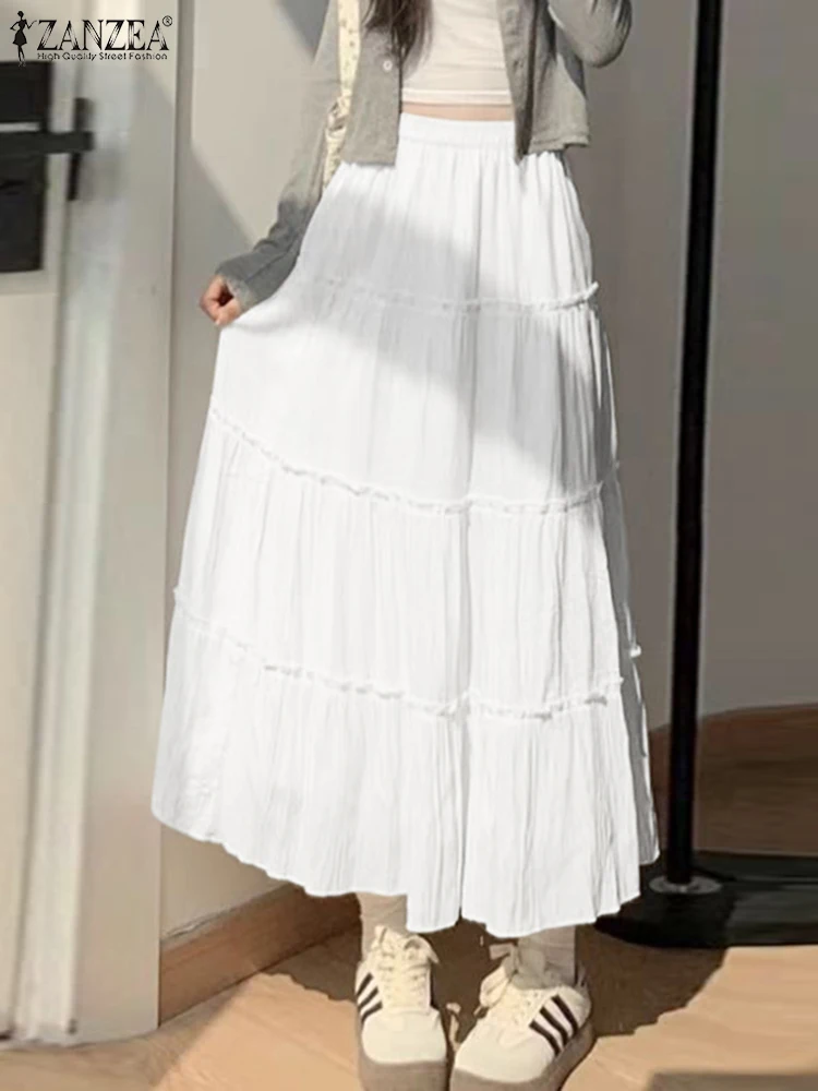 Женские многослойные длинные юбки модные однотонные для торта ZANZEA праздничные