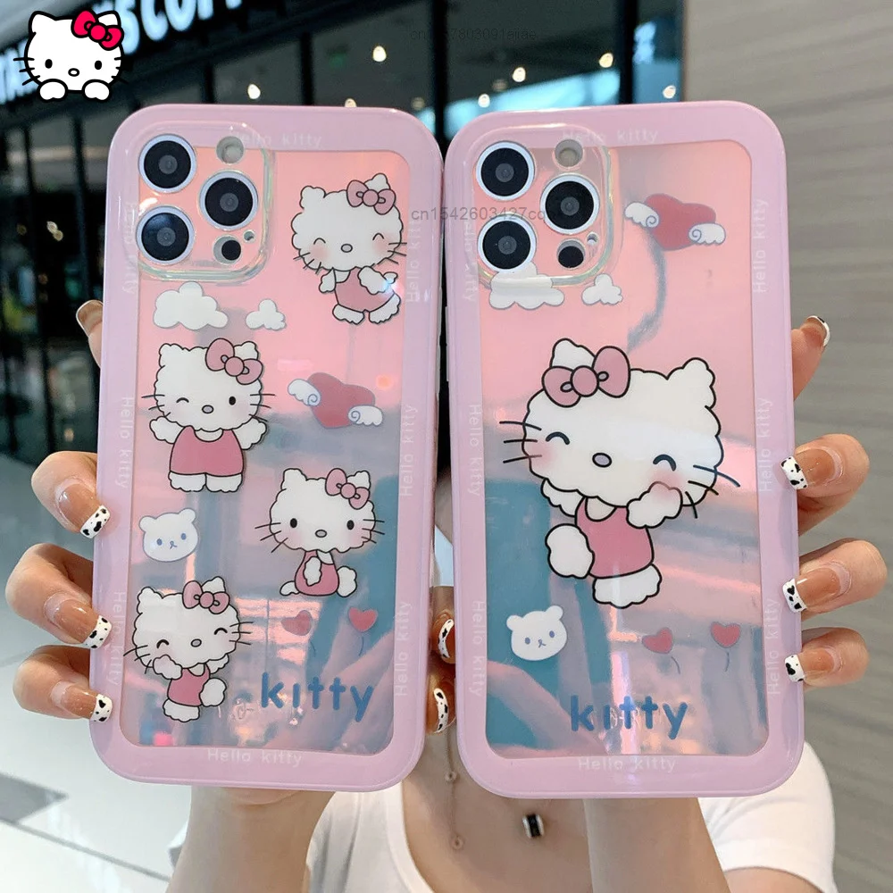 

Sanrio Cute Hello Kitty Case Glitter For Iphone 13 12 11 Pro Max X Xr Xs 8 7 Plus Se Case For Women Girly Y2k Luxury Shock Proof