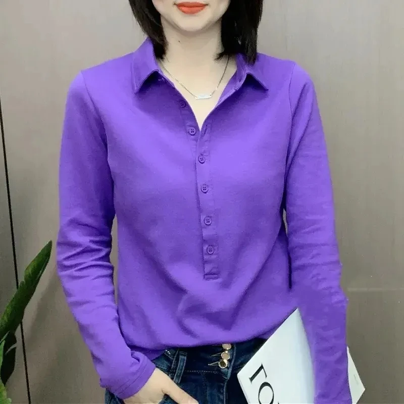 Блузка женская с длинным рукавом модная повседневная универсальная тонкая