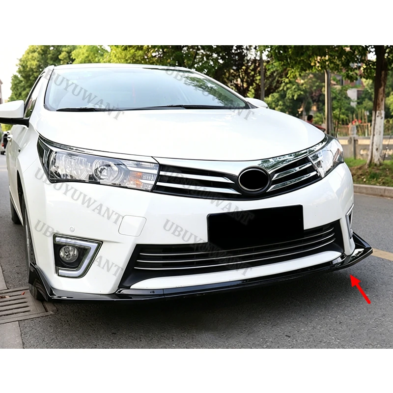 Фото Для Toyota Corolla 2014-2017: Накладка на передний бампер, сплиттеры, обвес, защитные накладки, декоративные элементы №2