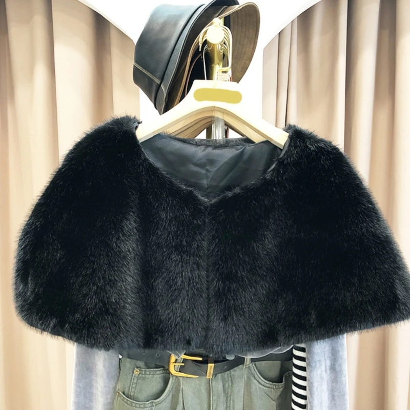 Свадебная вечеринка шаль вечерняя зимняя свадебная без рукавов меховой палантин