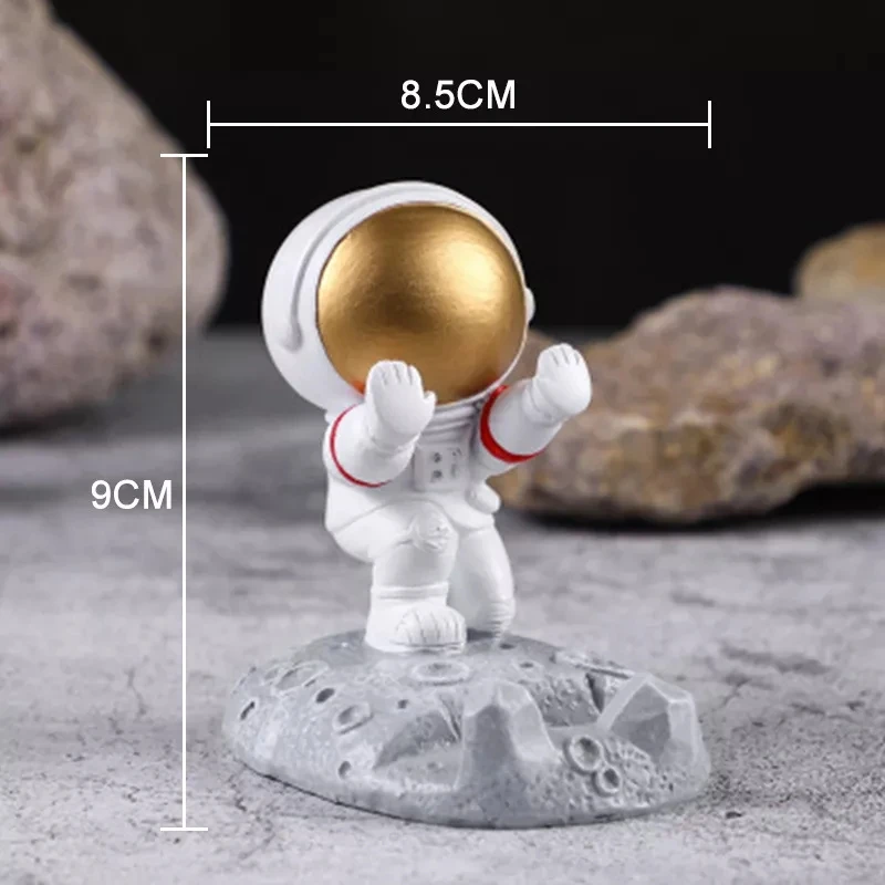 astronaut phone holder ornaments resin mobile smartphone stand holder spaceman bracket toys home office desk decor birthday gift free global shipping