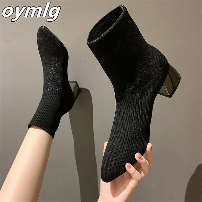 

Fashion Boots Ladies Pointed Toe High Top Black Style Fashion Short Boots Casual Simple Boots ankle boots for women