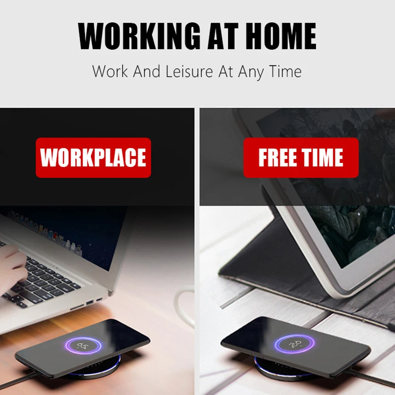 15 Вт Беспроводное зарядное устройство стеклянный зеркальный металлический