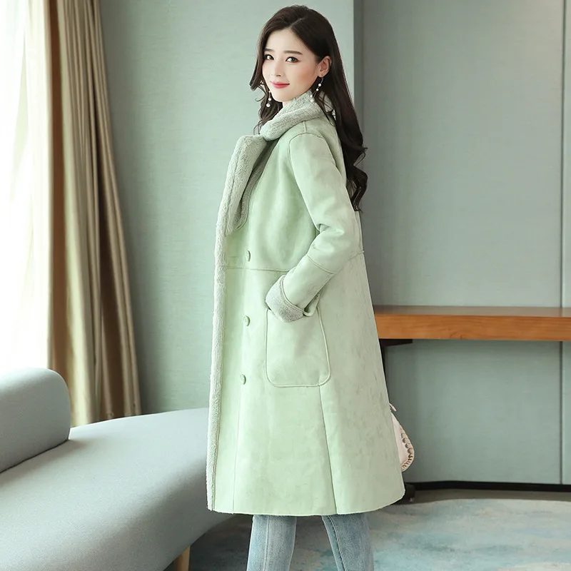 Lamb Wool Coat Women Winter 2022 New Loose Fur Cotton-Padded Jacket Mid-Length Deerskin Overcoat