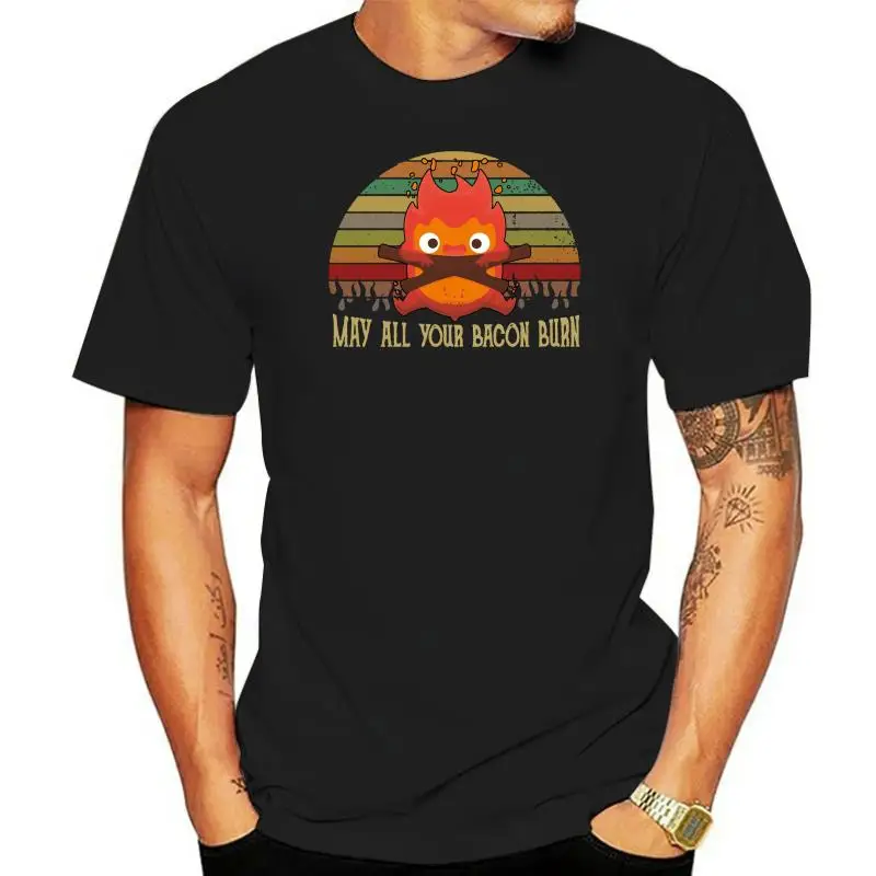 Calcifer May All Your Bacon Burn Винтажная мужская футболка из хлопка S-6XL Уличная