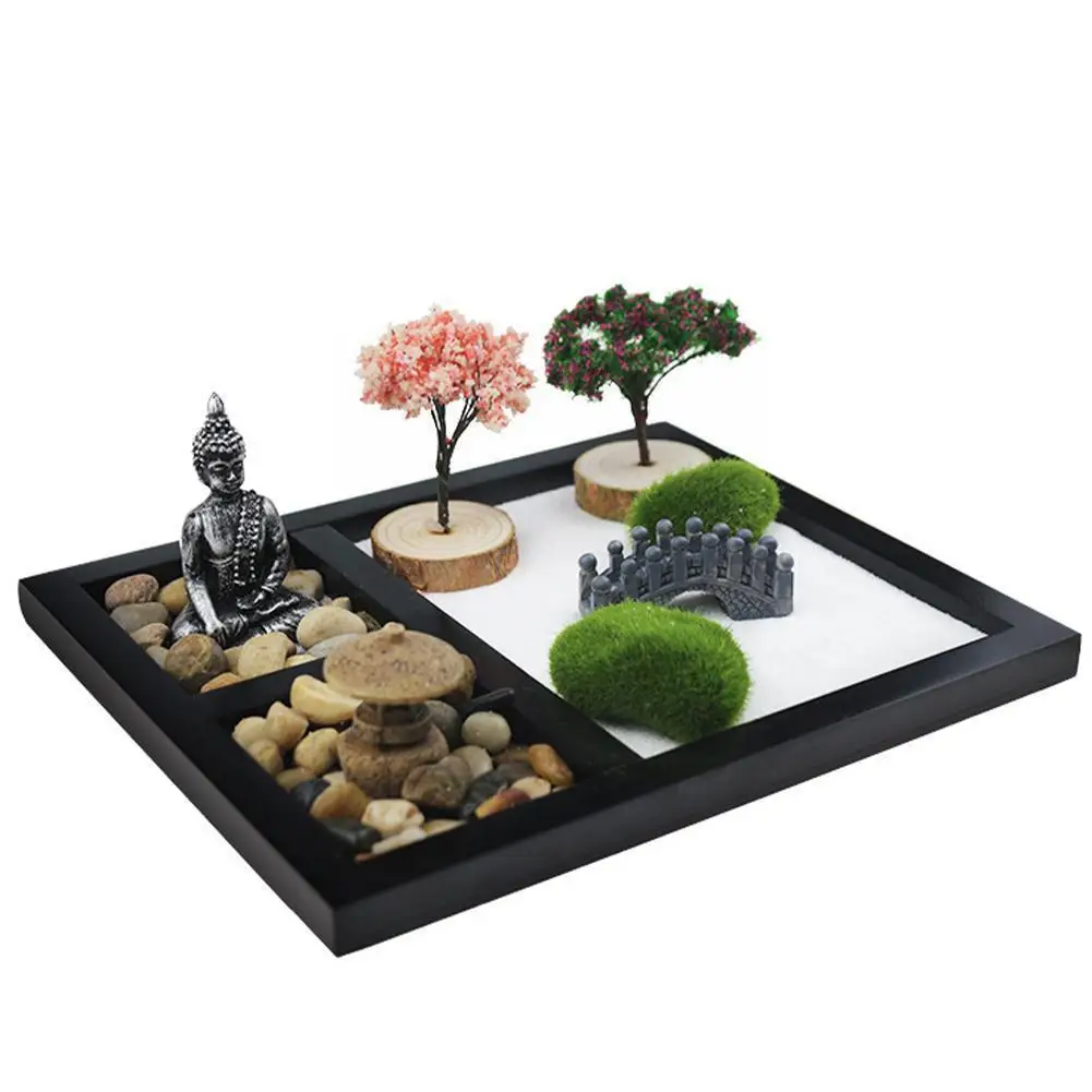 

Architectural Miniature Model Garden Sand Table Resin Wall Ornaments Living Statue Room Painting Crafts Table Buddha Decora L4Q8