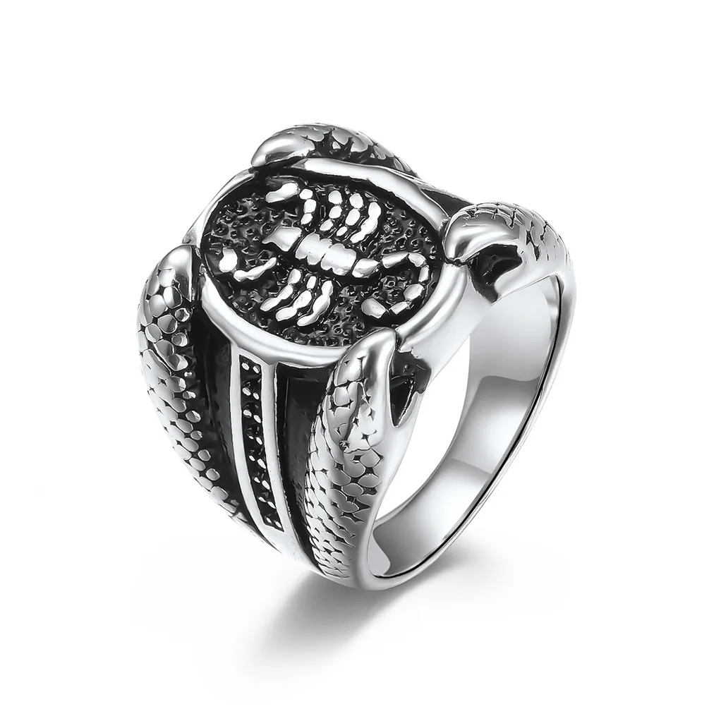 

Punk Scorpion Men Stainless Steel Ring Vintage Gothic Gold Color Party Promise Finger Rings Luxury Jewelry Valentine Gifts
