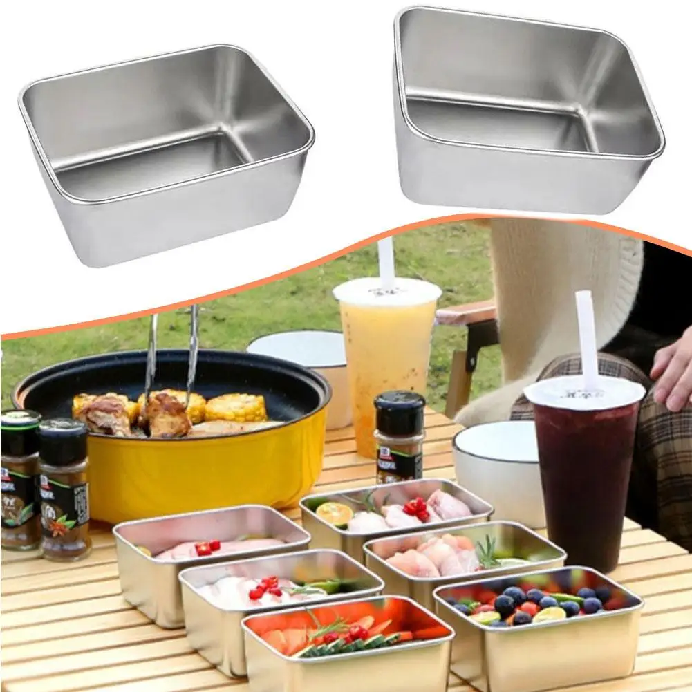 

Stainless Steel Fresh Keeping Metal Box Large Capacity Storage Refrigerator Boxs Lunch Box with Sealed Food Container Bento V5W6