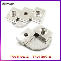 5102050100200pcs 10x10x3 4mm countersunk hole 4mm square permanent magnets n35 neodymium strong magnet 10x10x3 4 10103 4