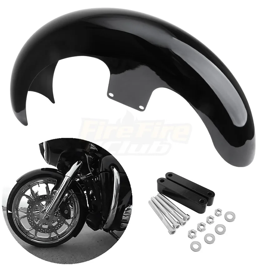 Переднее крыло для мотоцикла 23 дюйма ярко-черное для Harley Touring Electra Glide Street Glide FLTR FLHT FLHR FLHX Road King