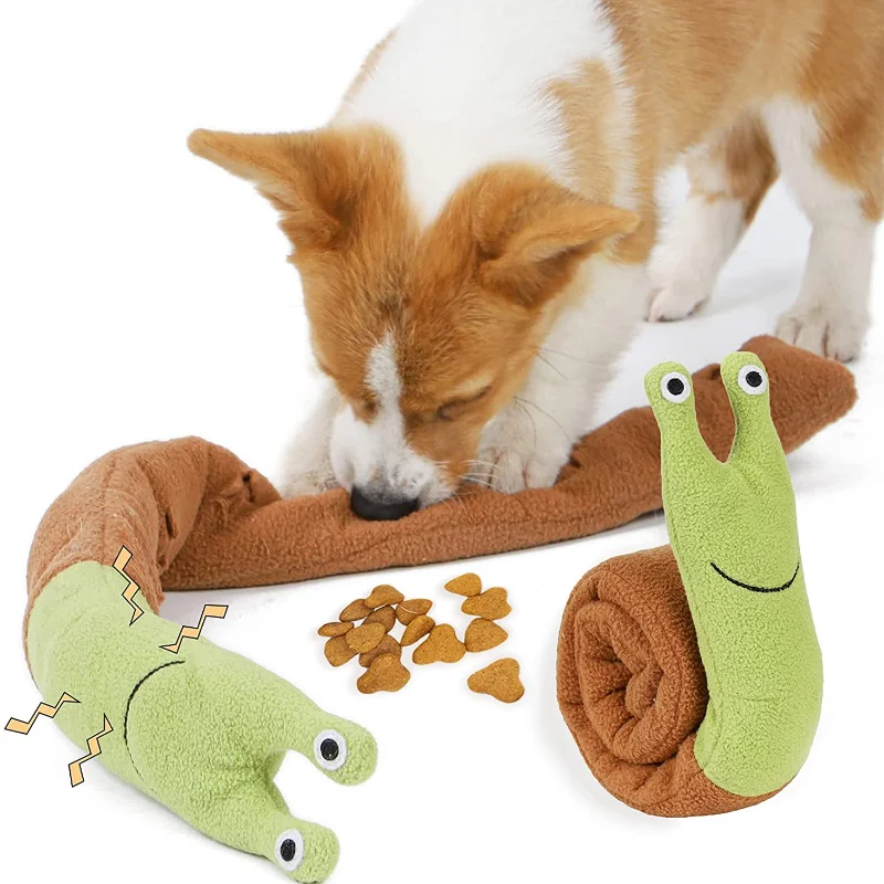 Pet Sniffing Plush Toys Tibetan Food Molar Puzzle Dog Interactive Snails Sound Toy Slow Feeder Easy Clean | Дом и сад