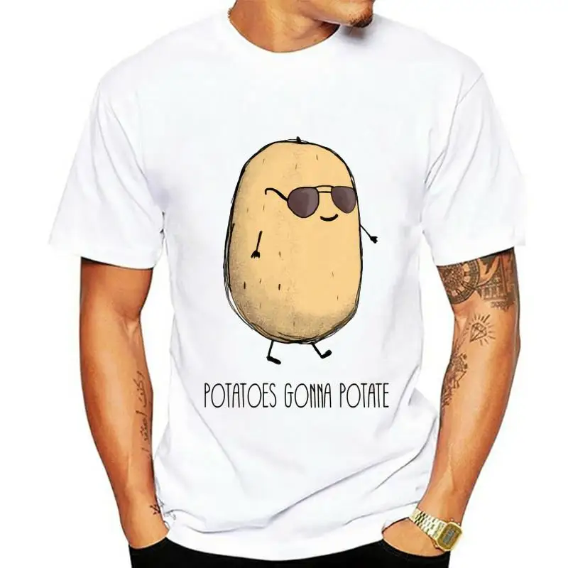 

Camiseta con estampado de patatas para hombre y mujer, camisa para mujer