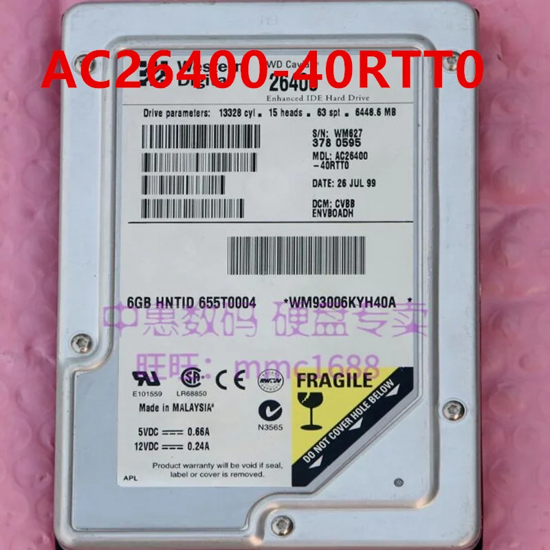 

Original 90% New Hard Disk For WD Caviar 26400 6.4GB IDE 3.5" 5400RPM 2MB Desktop HDD For AC26400-40RTT0