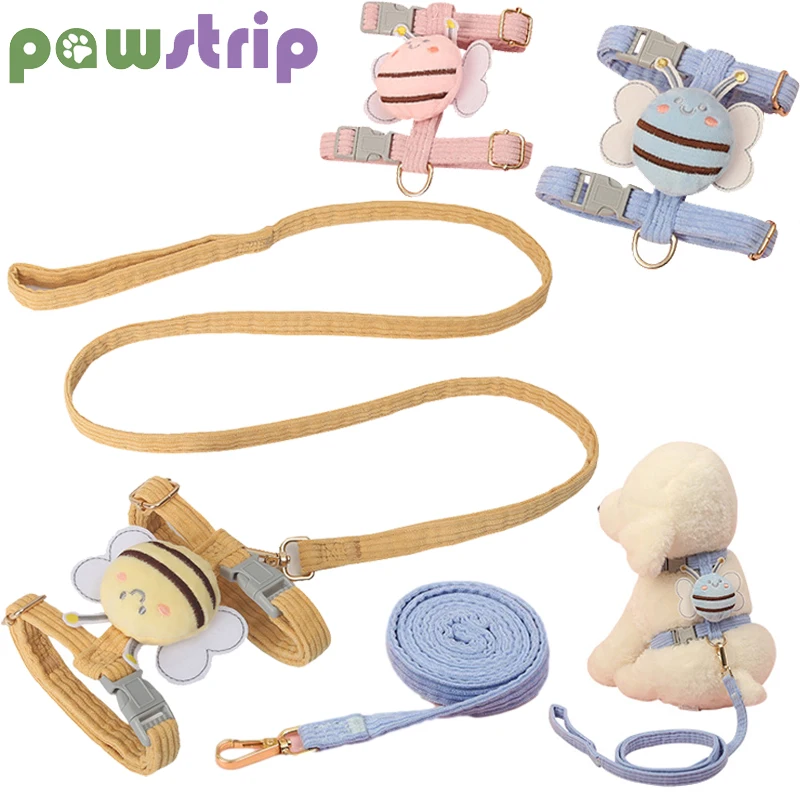 Набор шлейки для домашних животных, регулируемый поводок в форме милой пчелы, для прогулок на открытом воздухе, для собак и кошек