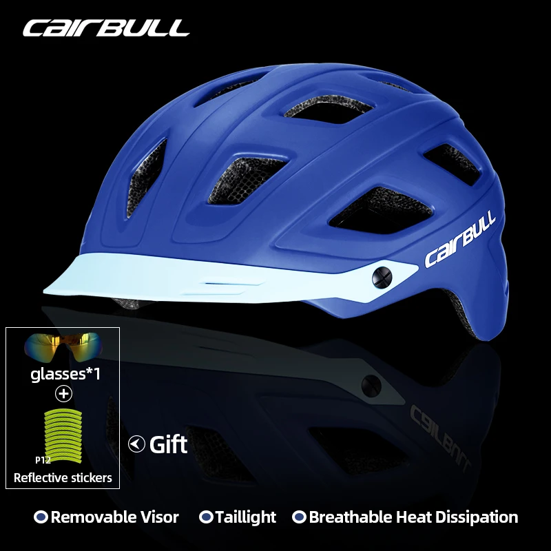 

Cairbull Taillight Road/Mtb Bicycle Helmet Detachable Visor for Female Men's Cycling Helmet Urban Commuter CE Bike Accessories