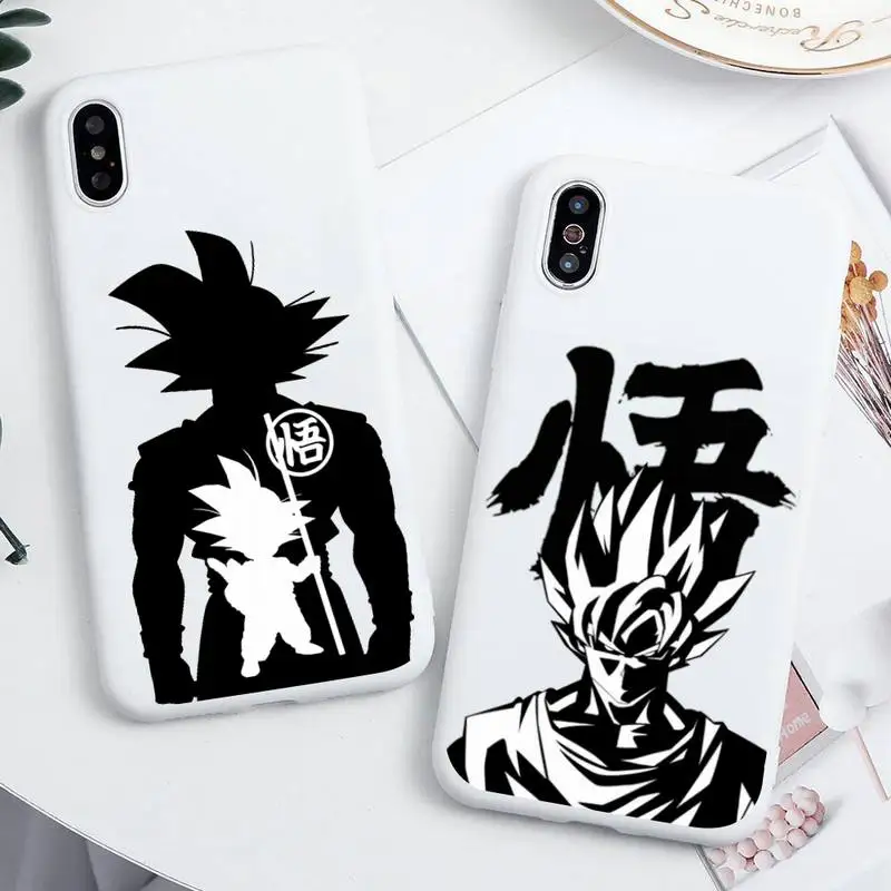 

Bandai Dragon Ball Z Son Goku DBZ Phone Case For iphone 13 12 11 Pro Max Mini XS 8 7 6 Plus X SE XR Candy white Silicone cover