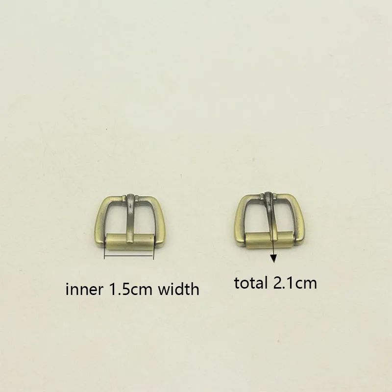30pcs 15mm Metal Pin Buckle Bags Strap Adjustment Hook Clasp DIY Garment Decor Slider Button Shoes Belt Buckles Accessories