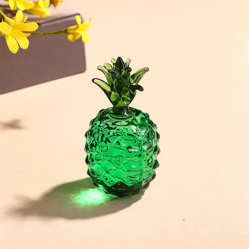 Стеклянная модель ананаса хрустальные фигурки ручной работы желто-зеленый