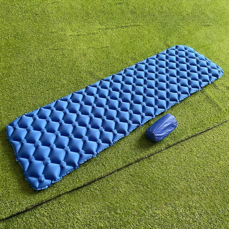 

Inflatable Sleeping Pads Foldable Camping Hiking Mat Mattress Air Pad Blue