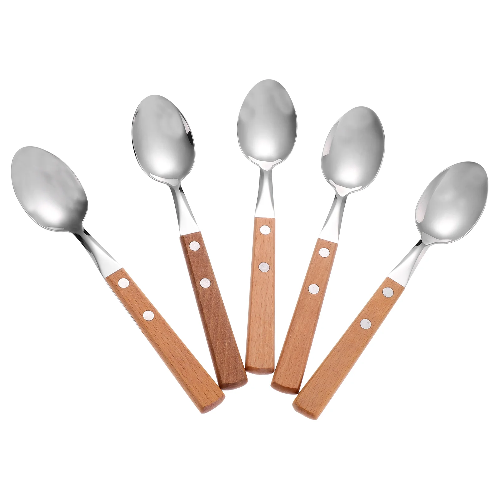 

Spoons Spoon Steel Stainless Dessert Metal Soup Ice Cream Western Coffee Cake Set Wood Dinner Tableware Tablespoon Fruit