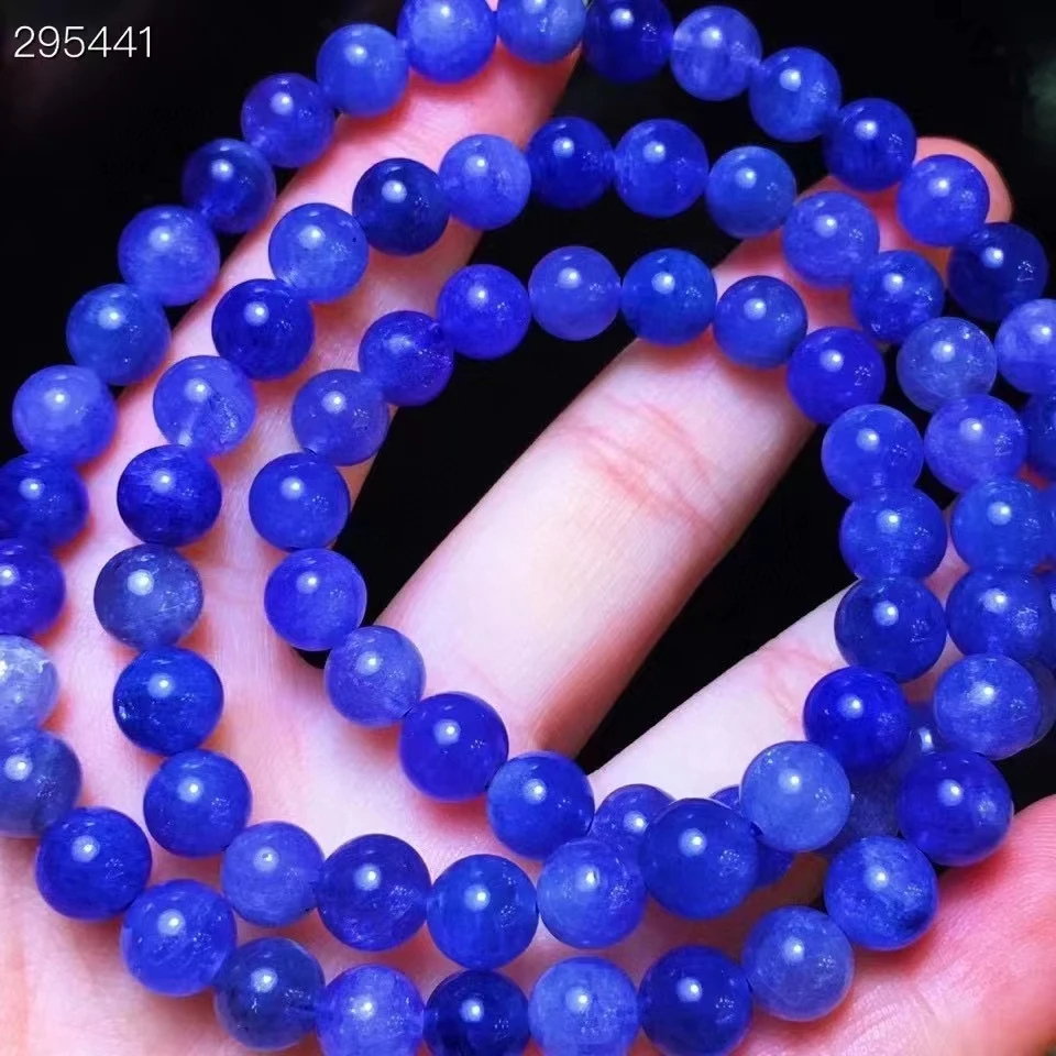 

Natural Blue Tanzania Tanzanite Gemstone Bracelet Clear Round Beads 7mm Healing Stone Genuine Tanzanite AAAAAA