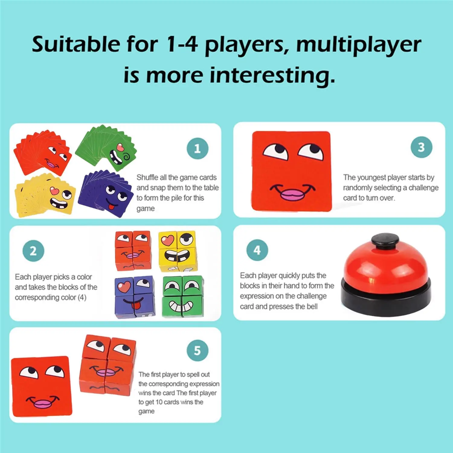 Детские строительные блоки меняющие лицо настольные игры кубик Монтессори