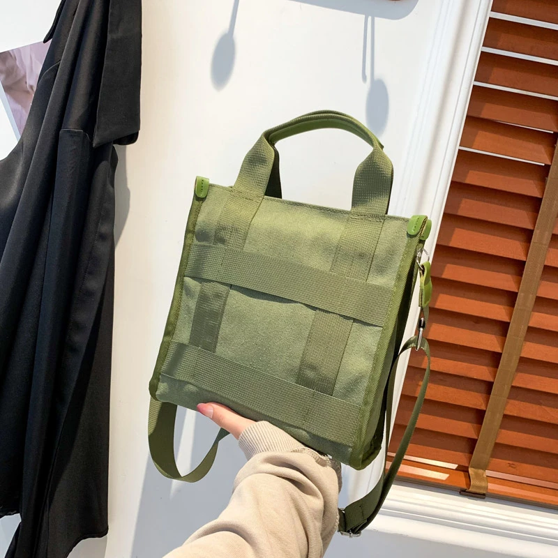 Холщовые женские сумки на молнии с ручками сверху простые плечо 2024 хит продаж