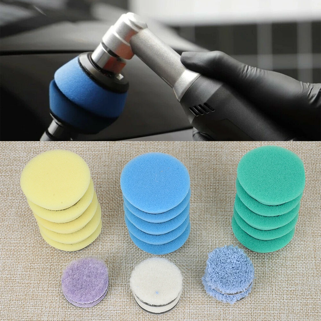 

21pcs/Set Universal Car Polishing Pad Kit Buffing Waxing Sponge for Mini Detailing Polisher