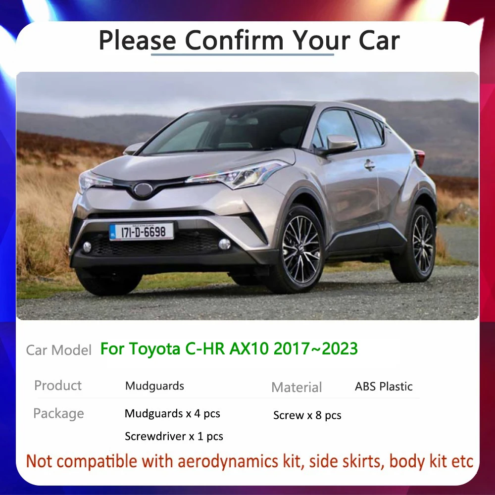 Для Toyota C-HR IZOA AX10 AX50 MK1 1-й 2017~2023 2018 2019 автомобильный брызговик брызговики товары