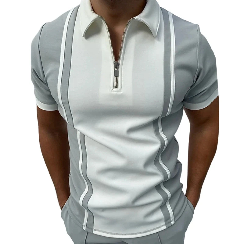 

2023 New Summer Men Casual Fashion Design Patchwork Polo Shirt Men Clothin Top
