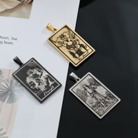 dooyio vintage stainless steel 22 tarot card pendant 18k vacuum plated titanium steel mens necklace accessories