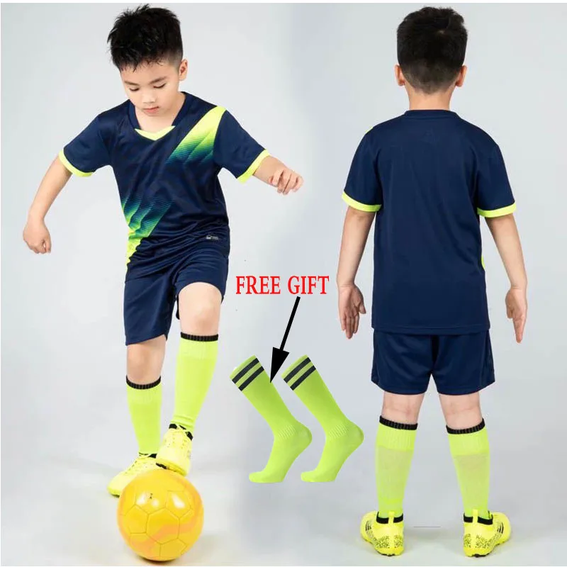 Children Football Jerseys Men Boys Soccer Clothes Sets Short Sleeve Kids Football Uniforms Adult Kids Soccer Tracksuit Jersey