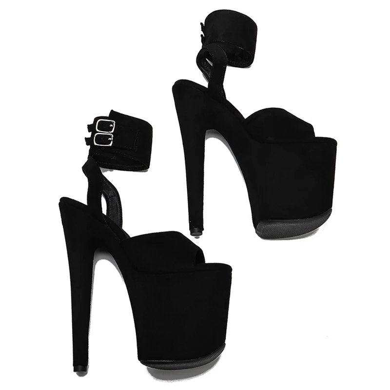 Leecabe 20cm/ 8inches  suede upper toe open  fashion sexy  platform high heel   sandals  pole dance shoes