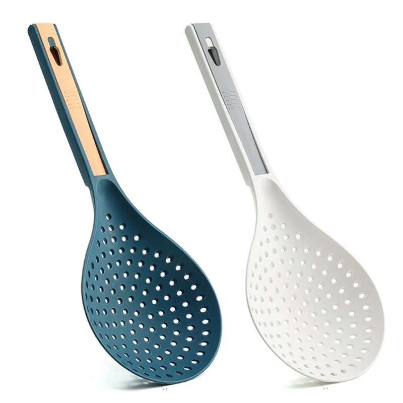 

Strainer Ladle for Home Dorm Anti Slip Clip Cooking Supply Comfortable Grip Colander Spoon Large Capacity Easy Drop Shipping